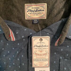 Flag & Anthem Blue Button-Up Shirt XXL